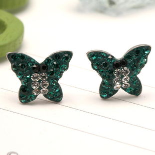 韓版925純銀滿鉆蝴蝶捷克水晶耳釘 防過(guò)敏時(shí)尚飾品批發(fā)首選