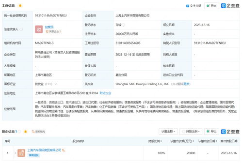 上汽集團成立商貿(mào)新公司，拓展信息咨詢服務業(yè)務